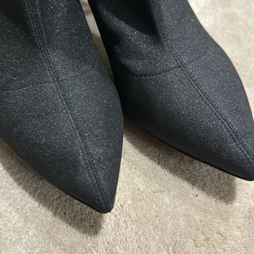 Jewel Badgley Mischka Marabel ankle booties glitter black womens 10 - Picture 3 of 11